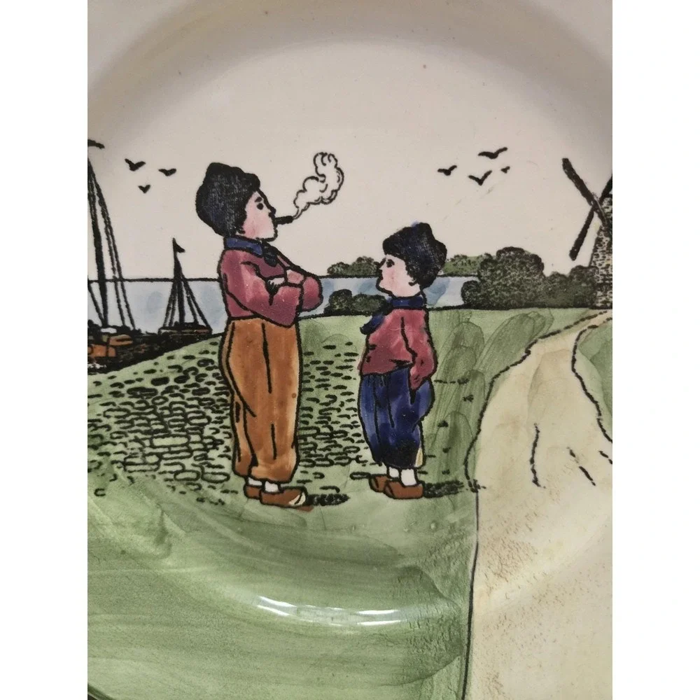 Set‎ Of 3 Vintage GS Zell Germany Hand Painted Dutch Figures, Children, Windmill